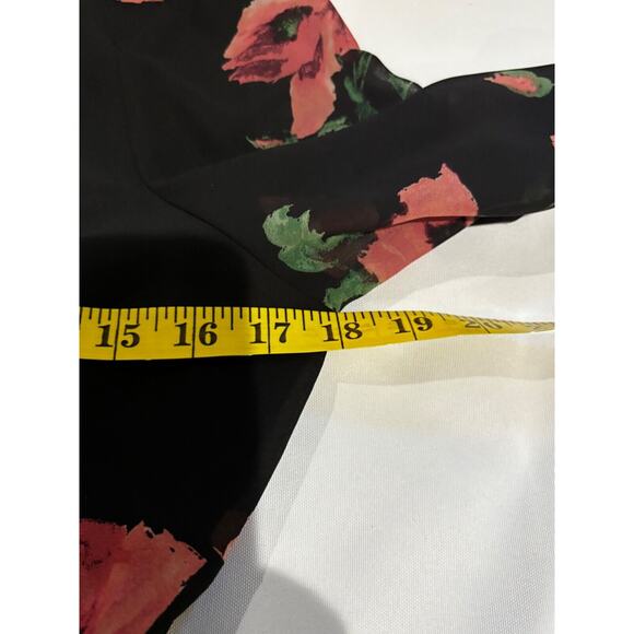 Nine West Sz 4 Dress Floral Chiffon Ruffle Flared Sleeve Boho Fairy Party Classy - Picture 7 of 7